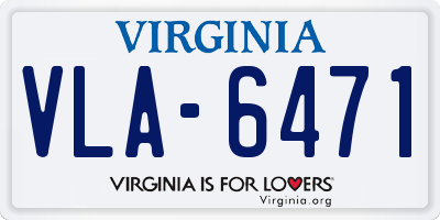 VA license plate VLA6471