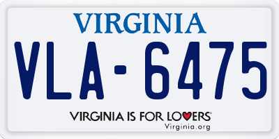 VA license plate VLA6475