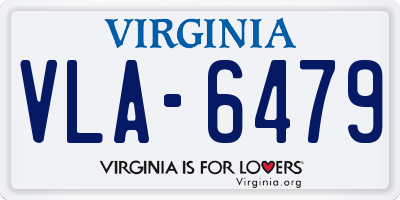 VA license plate VLA6479