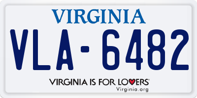 VA license plate VLA6482