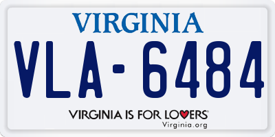 VA license plate VLA6484