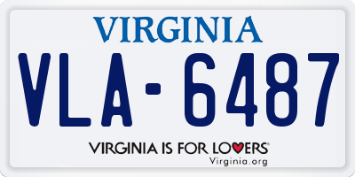 VA license plate VLA6487