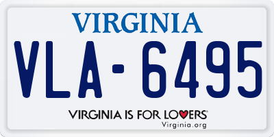 VA license plate VLA6495