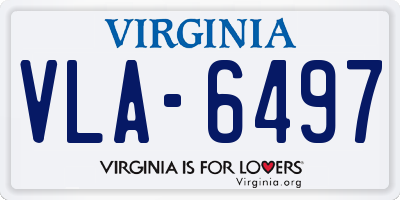 VA license plate VLA6497