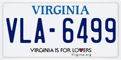 VA license plate VLA6499