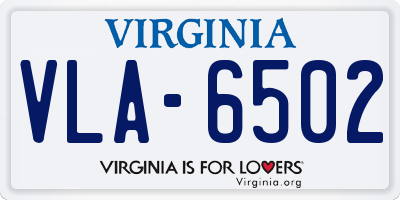 VA license plate VLA6502