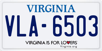 VA license plate VLA6503