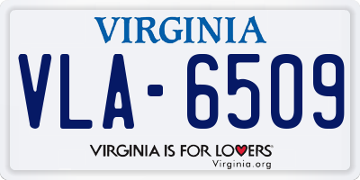 VA license plate VLA6509