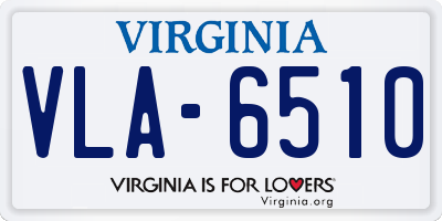 VA license plate VLA6510
