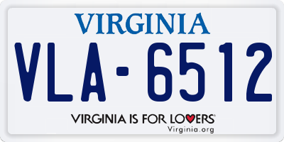 VA license plate VLA6512