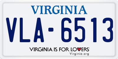 VA license plate VLA6513
