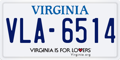 VA license plate VLA6514