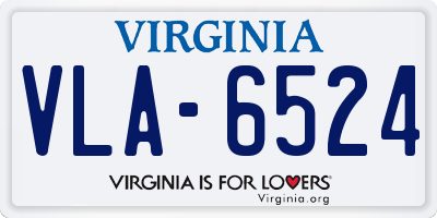 VA license plate VLA6524
