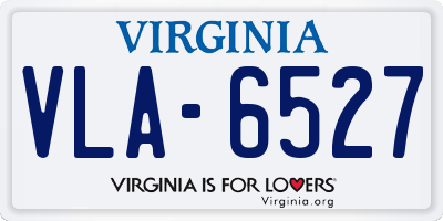 VA license plate VLA6527
