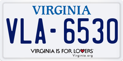VA license plate VLA6530