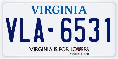 VA license plate VLA6531