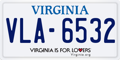 VA license plate VLA6532