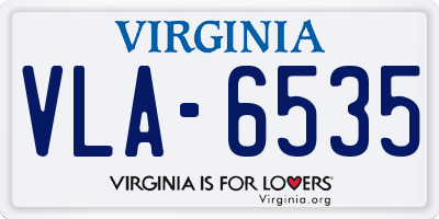 VA license plate VLA6535