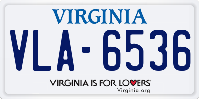 VA license plate VLA6536