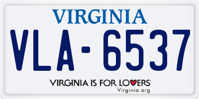 VA license plate VLA6537