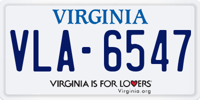 VA license plate VLA6547