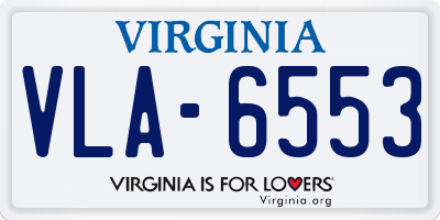 VA license plate VLA6553