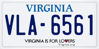 VA license plate VLA6561