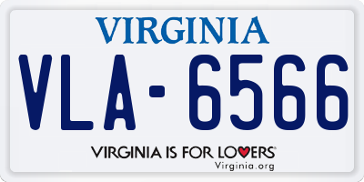 VA license plate VLA6566