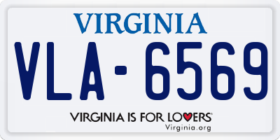 VA license plate VLA6569