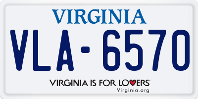VA license plate VLA6570