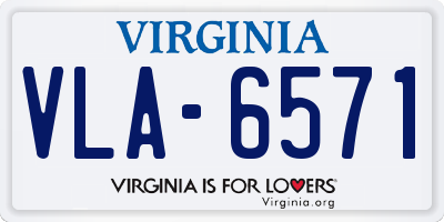 VA license plate VLA6571
