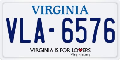 VA license plate VLA6576