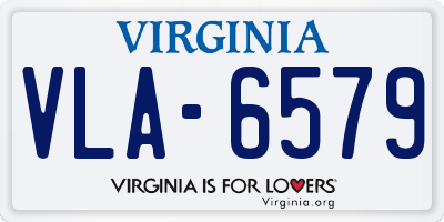 VA license plate VLA6579