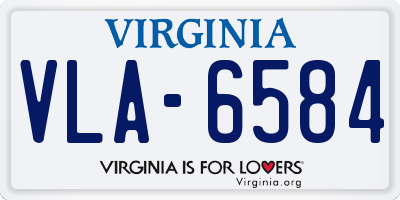 VA license plate VLA6584