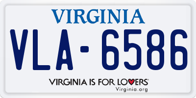 VA license plate VLA6586