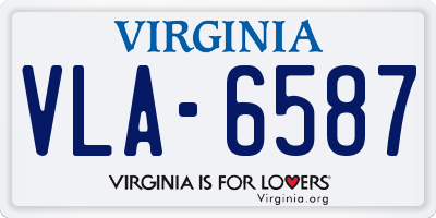 VA license plate VLA6587