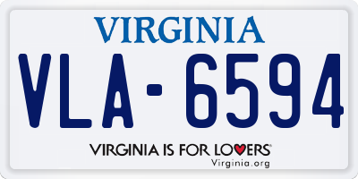VA license plate VLA6594