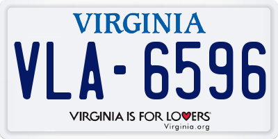 VA license plate VLA6596