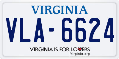 VA license plate VLA6624