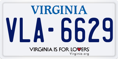 VA license plate VLA6629