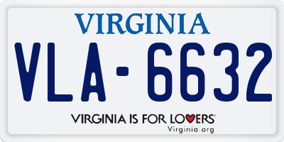 VA license plate VLA6632