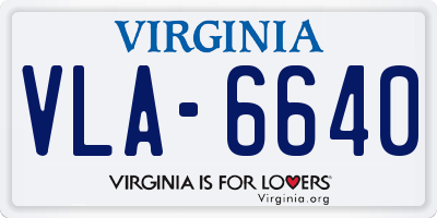 VA license plate VLA6640