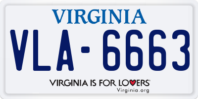VA license plate VLA6663