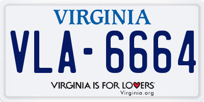 VA license plate VLA6664