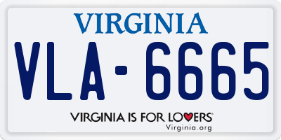 VA license plate VLA6665