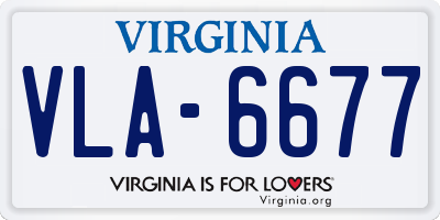 VA license plate VLA6677