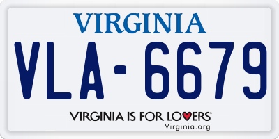 VA license plate VLA6679