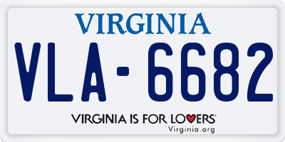 VA license plate VLA6682