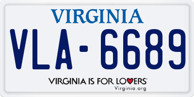 VA license plate VLA6689