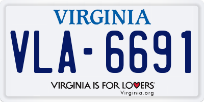 VA license plate VLA6691